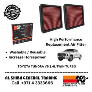 K&N Replacement Air Filter Toyota Tundra V6 3.4L Twin Turbo 2022-2024 (2 pc Required)  / 2022-2024 Toyota Sequoia 3.4L V6 Gas