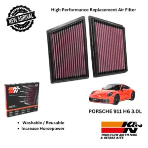 K&N Replacement Performance Air Filter - PORSCHE 911 CARRERA H6 3.0L 2019-2024