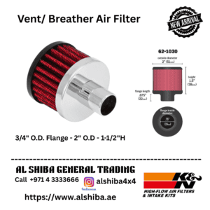 K&N Vent/ Breather Air Filter - Push-In - 3/4" O.D. Flange - 2" O.D - 1-1/2"H