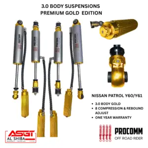 PROCOMM 3.0 BODY Finn Tube  With Reservoir 8 Compression & Rebound Adjustable - NISSAN PATROL Y60-Y61
