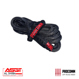 Coiled black braided rope with red ProComp branding, likely an off-road recovery tow strap/rope.
